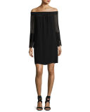 Eva Off-the-Shoulder Silk Mini Cocktail Dress
