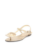 Chips Prismick Leather Sandal, Light Golden