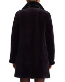 Reversible Mink Stroller Coat, Midnight Blue