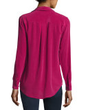 Slim Signature Long-Sleeve Shirt, Damson