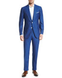 Super 160s Striped Wool Suit, Blue