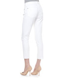 Kimmie Straight-Leg Cropped Jeans, Clean White