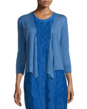 4-Way Linen-Blend Knit Cardigan, Gulf, Plus Size