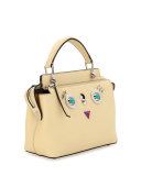 Faces Dotcom Small Vitello Satchel Bag, Yellow