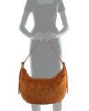 Zoe Large Leather Hobo Bag, Tobacco
