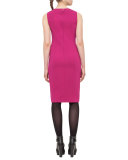 Fitted Stretch-Jersey Sleeveless Dress, Pink