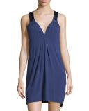 Luxe Jersey Chemise, Sapphire Blue