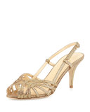 shari lizard-print slingback sandal