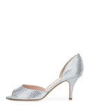 sage glitter d'orsay pump, silver