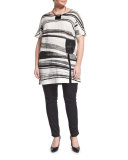 Faggio Short-Sleeve Striped Top, Plus Size