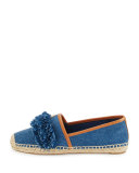Shaw Fringe Espadrille Flat, Denim Blue/Royal Tan