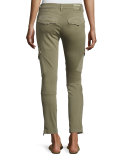 Halle Cropped Skinny Cargo Pants, Burnt Olive