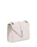Kate Monogram Medium Mixed-Matelassé Chain Shoulder Bag, White