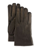 3-Point Napa Leather Gloves w/Cashmere Lining