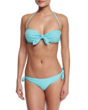 Textured Bandeau Swim Top, Sky