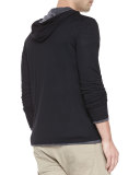 Double-Layer Knit Hoodie