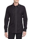 Chain-Trim Long-Sleeve Shirt