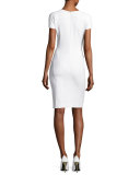 Tech-Cotton Sheath Dress, Off White