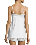 Italia Lace-Trim Camisole, White