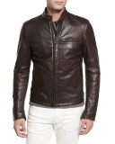 Speedway Leather Moto Jacket, Brown