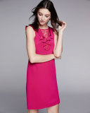 Sleeveless Ruffed-Front Cocktail Dress