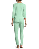 Susana 3/4-Sleeve Lounge Top, Jade