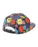 Floral Leather Baseball Cap, Black/Multicolor