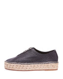 Devon Zip-Front Espadrille, Black
