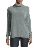 Oversized Silk Chenille Turtleneck Sweater, Storm