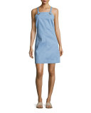 Suffolk Denim Apron Dress, Pale Blue