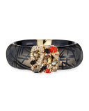 Crystal-Encrusted Mosaic Futurist Hinge Bracelet