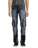 Windsor Skinny Stretch Moto Jeans, Icecap