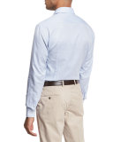 Micro-Print Dress Shirt, Blue/White