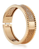 Rock and Diamond Slim 18K Rose Gold Bangle, 1.49 tdcw