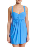 Cabana Solids Swim Dress, Blue