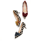 Gorina Velvet Polka-Dot Pump, Blue