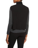 Short High-Collar Vest, Black