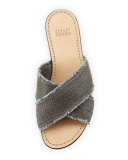Edgeway Frayed Chain Sandal, Graphite