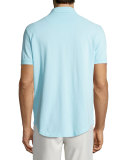 Short-Sleeve Pique Polo Shirt, Turquoise