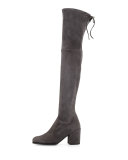 Tieland Suede Over-the-Knee Boot, Slate