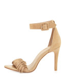 Pippi Suede Fringe Sandal, Buff