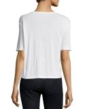 Classic Cropped Tee w/ Pocket, White
