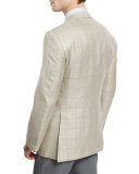 Plaid Two-Button Wool-Blend Sport Coat, Tan