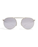 Essential Floating-Lens Round Sunglasses, Silver