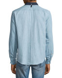 Yokohama Long-Sleeve Chambray Shirt, Indigo