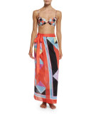 Monreale Printed Wrap Maxi Skirt Coverup