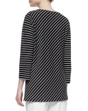 Bias-Striped Knit Tunic