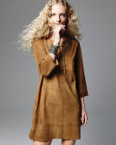 Camarillo Suede Lace-Up Shift Dress