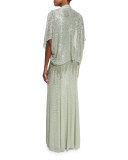 Eve Sequined Tulle Bolero, Azure