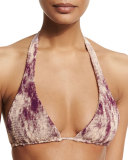 Raven Tie-Dye Smocked Halter Swim Top